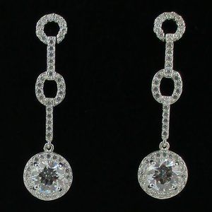 4.08ct Absolute Pave' Circle-Link Drop Earrings